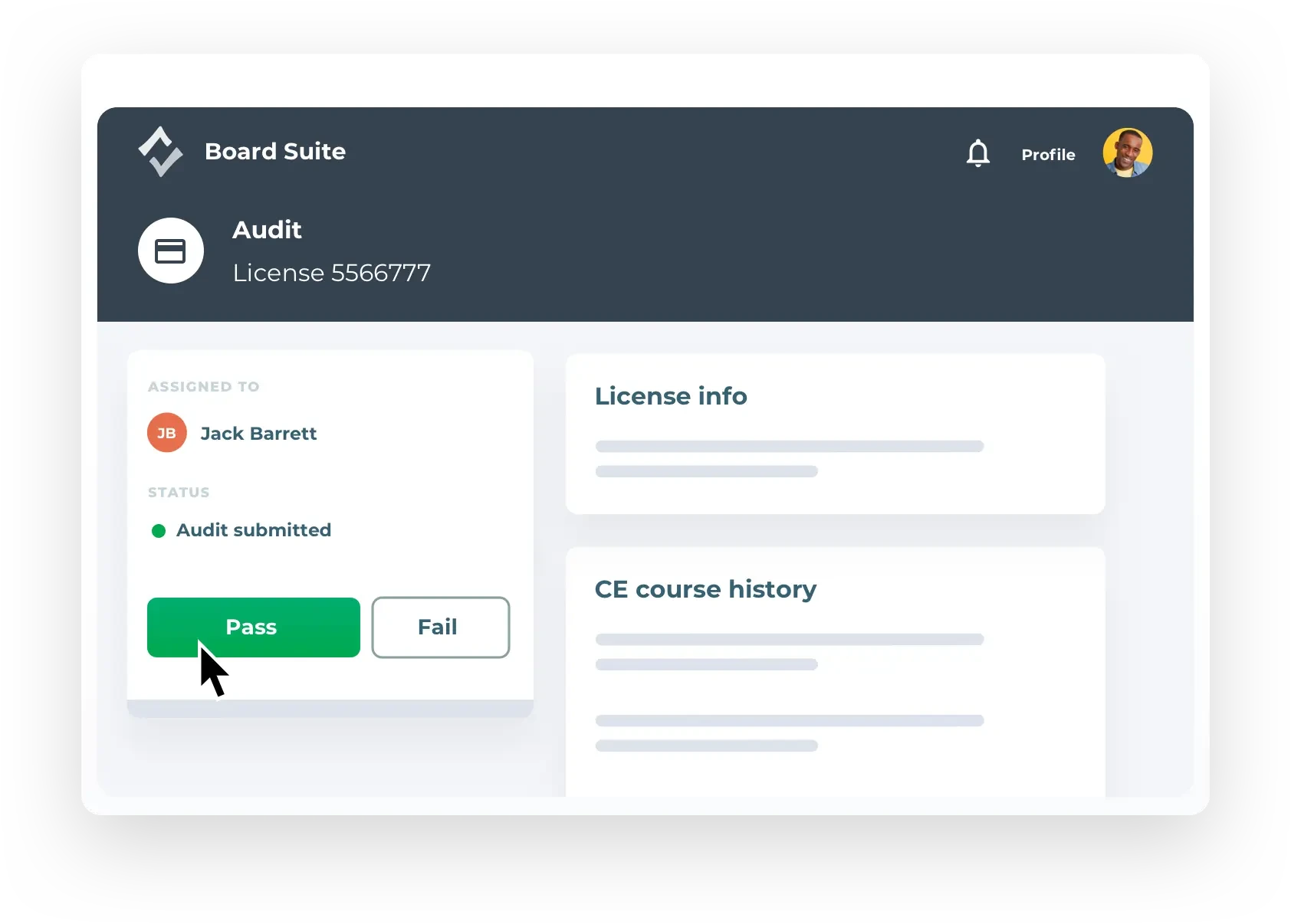 An audit being assigned to a user